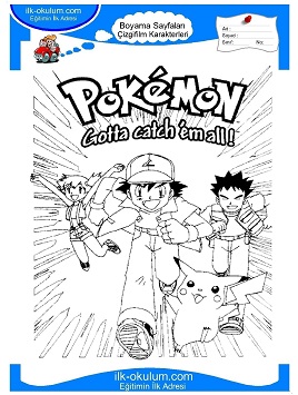 Çocuklar İçin Pokemon Boyama Sayfaları 